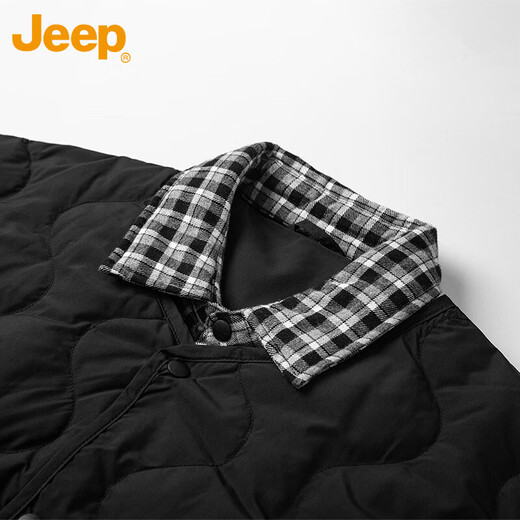 JEEP American genuine high-end fake two-piece down jacket winter new warm men's clothing casual lapel warm jacket black official authentic L