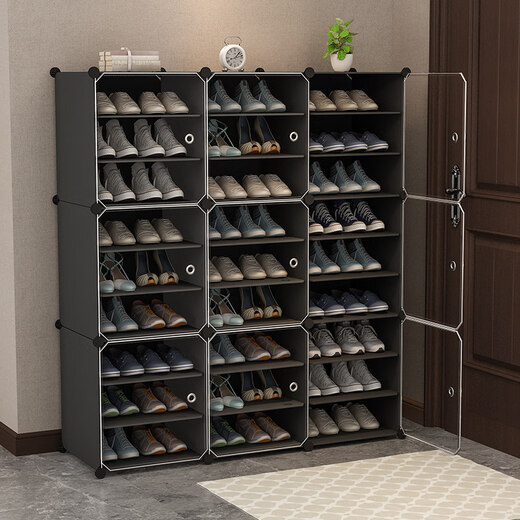 Qiyuemang simple shoe rack for home entrance large-capacity shoe box transparent dust-proof indoor shoe cabinet storage artifact to save space Freeze price while stocks last 2 rows 9 floors