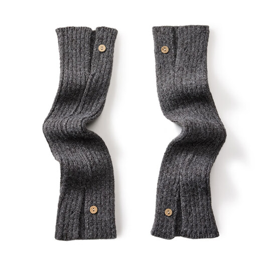 Pami white socks for women, spring and autumn button knitted leg covers, slim calf socks, autumn and winter stockings, pile socks, gray - pack 1 pair, one size fits all