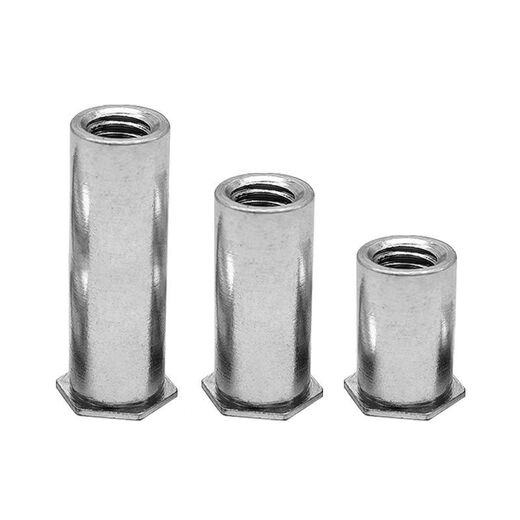 CLCEY through hole pressure riveting stud stainless steel nut column flat head hexagonal internal thread fastener SOS screw extension column 3 points 5M3-92000 bottom holes 5 points 4