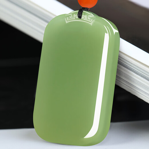 7000 Hetian jade pendant for men and women, safe and sound brand jade pendant Qingshui with identification certificate