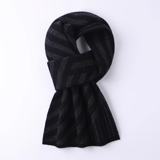EGW international luxury brand 100% pure wool men's scarf winter 2025 new business warm gift scarf black gray gift box