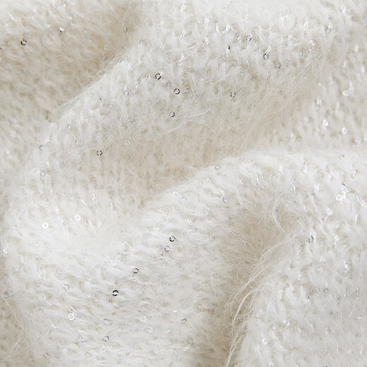 She Pool Round Neck Sweater 2026 Spring New Women's Lazy Style Loose Style Dropped Shoulder Sleeve Pullover Short Top Beige One Size