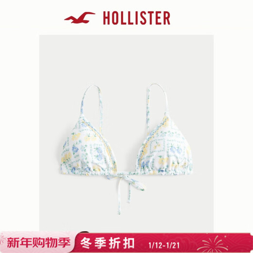 HOLLISTER25 Autumn Sexy Resort Style Printed Bikini Swimwear Women's 311-5231 White Floral (Top) XS