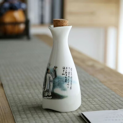 WS antique Chinese style ceramic wine warmer rice wine household white wine cup hot nostalgic wine warmer jug wine boiling Li Bai wine jug 1 piece 3 liang