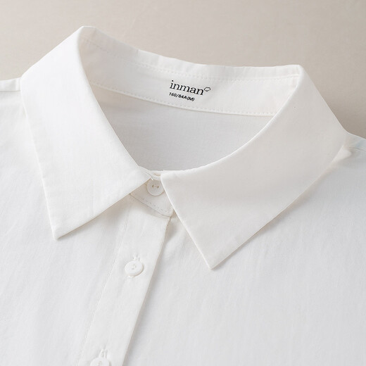 Yinman pure cotton white shirt Yinman 26 spring embroidered lace hem temperament commuter long-sleeved shirt women's white M