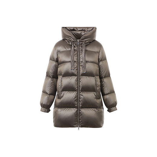 LANCY imported 90 white goose down LANCY/Langzi 24 winter new design mid-length high-weight down jacket for women medium gray 2 L