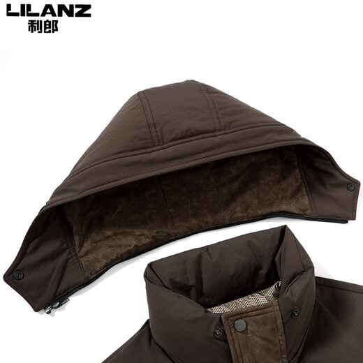 Мужской пуховик в том же стиле в торговом центре Lilanz, новый национальный стандарт 90, утолщенный белый утиный пух, теплый и холодостойкий хлебный пуховик, влагонепроницаемый и съемный, облачно-черный M (100-120 Jin Jin равен 0,5 кг).