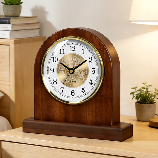 Hanshi (Hense) simple living room table clock bedroom bedside table clock internet celebrity desktop small desk clock wooden clock quartz clock HD543 simple model