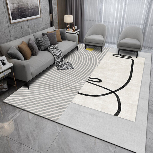Fantasy living room carpet Japanese modern light luxury geometric pattern home bedside mat 655 40x60cm