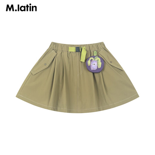 M.Latin Shopping mall same style M.Latin children's waist skirt 26 spring new style for girls contrasting color small bag breathable skirt khaki 120