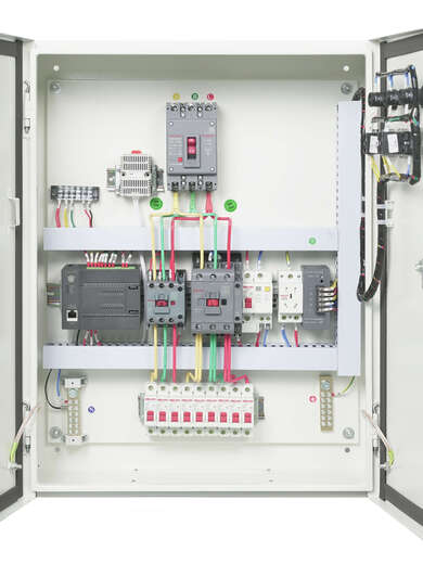 LED display smart distribution box PLC smart distribution cabinet indoor and outdoor timing central control milky white PLC30KW 650x500x200mm