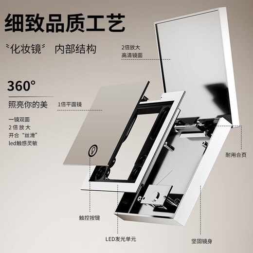 LED makeup mirror with light, foldable, portable, make-up mirror, magnifying internet celebrity dormitory desktop beauty vanity mirror, holiday gift for girlfriend, girl, wife, long battery life, pink