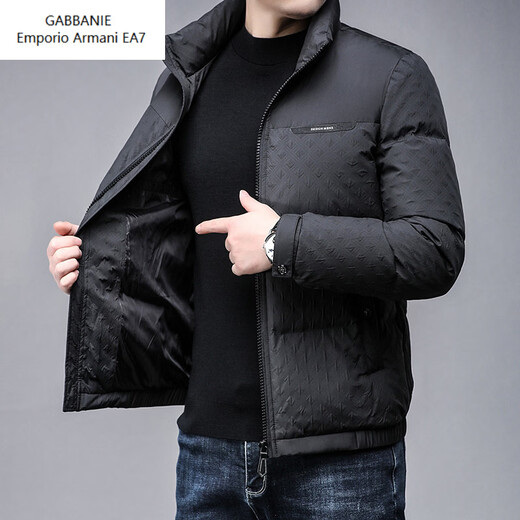 Emporio Armani EA7 Armani 2026 new autumn and winter young and middle-aged men's fashion casual warm jacket men's white duck down collar black M 170