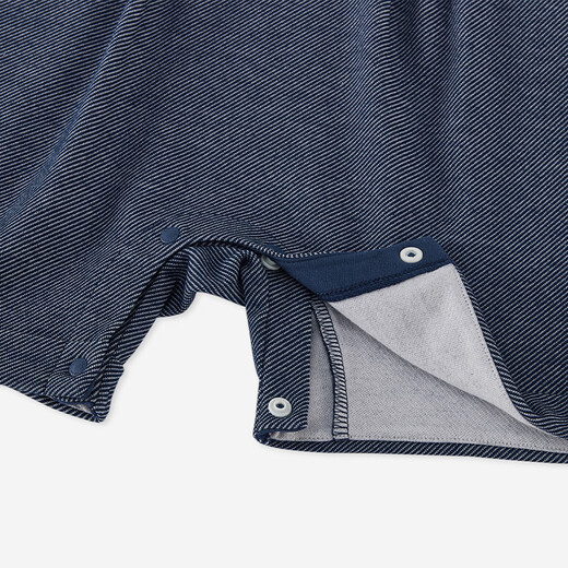 YEEHOO shopping mall same style newborn clothes for boys, handsome little prince imitation denim harem crawling clothes, dark sapphire blue 66cm