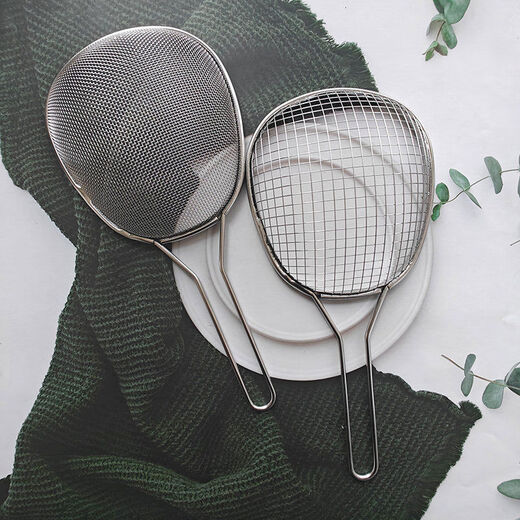 Wing Fantasy 04 stainless steel oil grid frying colander fishing net thickened 6 mesh 14 mesh powder sieve bean berry juice filter 04 steel 14 mesh powder sieve