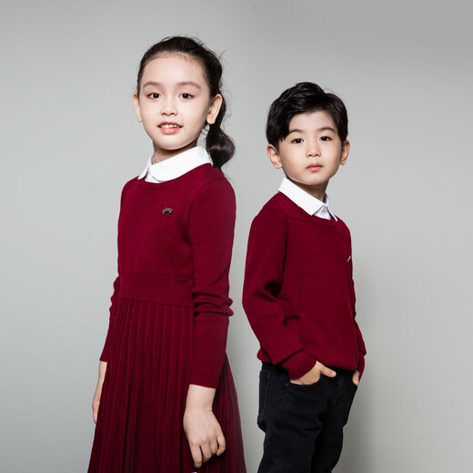 2026 Autumn and Winter high-end parent-child outfits for one, three, and four, mother-child, mother-daughter, full set sweater New Year costumes, burgundy (ready for delivery in seconds) 185 Mom XXL