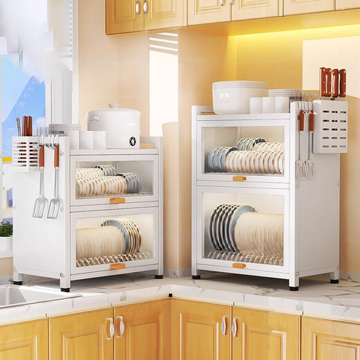 Fantasy Kitchen Dishes Storage Rack Countertop Dishes Rack Home Dishes and Cutlery Storage Rack Multifunctional Dishes and Drainage Cupboard Black Dishwasher Cabinet Reversible Cabinet Door Pull-Out Single Cabinet Upgraded Carbon Steel Fully Sealed Board Dustproof and Oil Smokeproof Zero Formaldehyde No Odor