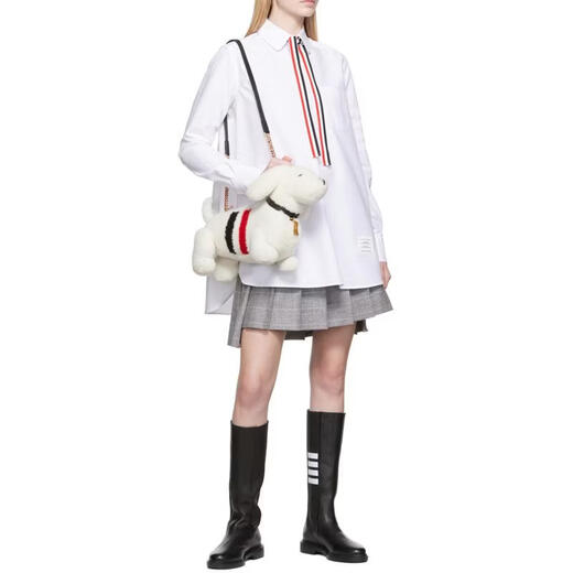 THOM BROWNE women's shirt breathable and comfortable cotton white daily commuting top casual white one size | IT-38