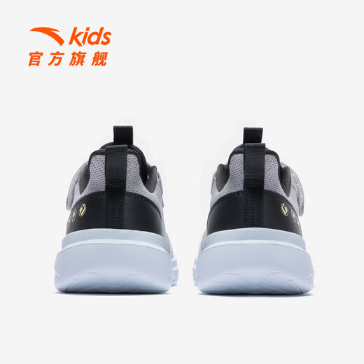 ANTA children's sports shoes for men and women, big children's vitality running shoes 26 spring new dense mesh lightweight Velcro breathable students boys chip gray/black-1 37 shoe inner length 23.5cm