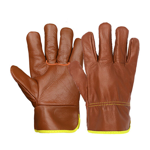 Woxuan welding gloves for welders special labor protection wear-resistant work cowhide soft anti-scalding heat insulation work protection men Yiquan double-layer long welding A-1001 12 pairs one size