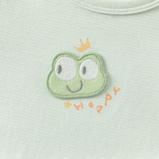 DAVE&BELLA Newborn Romper 2026 Spring New Antibacterial and Anti-mite Jumpsuit for Baby Girl One-piece Bodysuit for Boy Baby Triangle Harness Green Ready in Stock 59cm (Recommended Height 52-59cm)