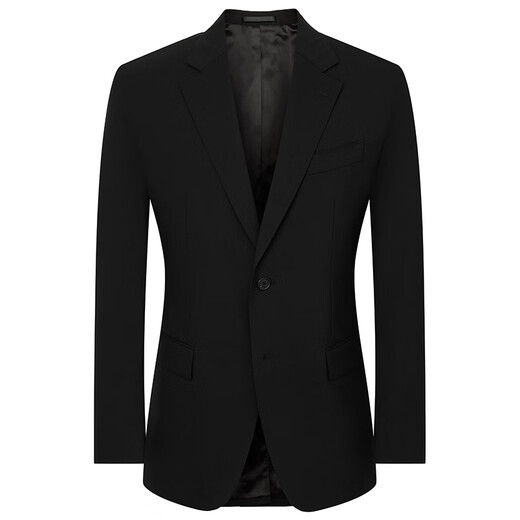 Anniversary Bird Suit Men's Australian Wool/First Suit in Life Business Formal Commuting Suit and Trouser Suit Type E (Black 84.4% Wool) 48 A(175/96) /Please note waist or trousers