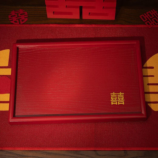 Pupan Engagement Tea Cup Tray Wedding Sugar Plate Fruit Tray Wedding Red Wooden Toast Tray Wedding Banquet Supplies Supreme C Style