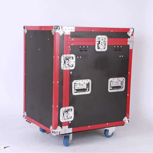 Customized 12U16U aviation amplifier cabinet chassis cabinet stage performance mixer chassis aviation cabinet shockproof 12U aviation cabinet red border 16U