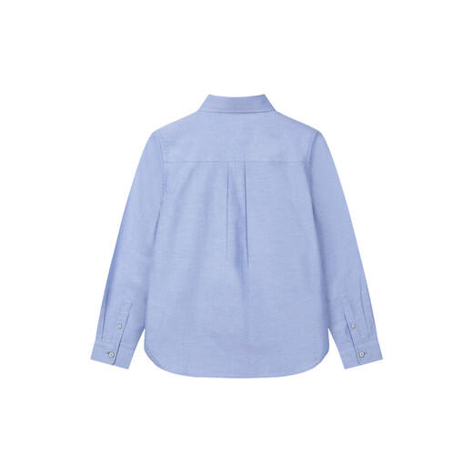 Hush Puppies children's clothing boys' long-sleeved shirt 26 spring new children's college style cotton shirt original white 140