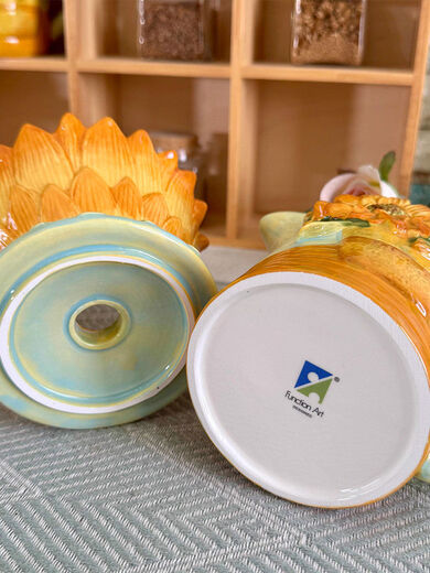 Van Gogh Ceramic Cup Sunflower Creative Personality Trendy Literary Oil Painting Style Hand-brewed Coffee Filter Pot Filter Cup Van Gogh Sunflower Filter Cup 600ml