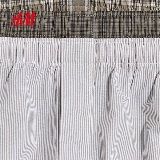 H&M 2026 new spring men's 4-pack woven boxer shorts 1296600 Khaki Green/Platform XS 160/90