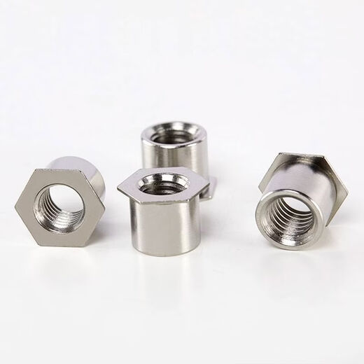 CLCEY through hole pressure riveting stud stainless steel nut column flat head hexagonal internal thread fastener SOS screw extension column 3 points 5M3-92000 bottom holes 5 points 4