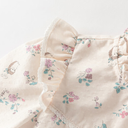 DAVE&BELLA girls' shirts pure cotton baby girl's baby shirts 2026 spring new fashion style children's tops children's clothes little hedgehog print ready stock 80 cm (recommended height 73-80cm)