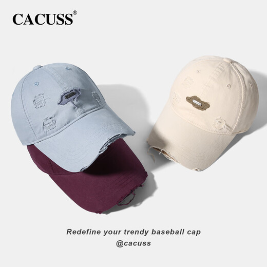 CACUSS帽子女士新款软顶棒球帽男春季户外钓鱼遮阳帽百搭潮流鸭舌帽    米色 均码 57-59CM