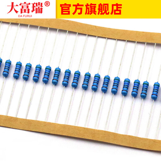 Dafuri metal film resistor 1/2W 1% five-color ring resistor 56 ohms 62 ohms 68 ohms 75 ohms 82 ohms 910 ohms 120 ohms 1% (50 pcs)