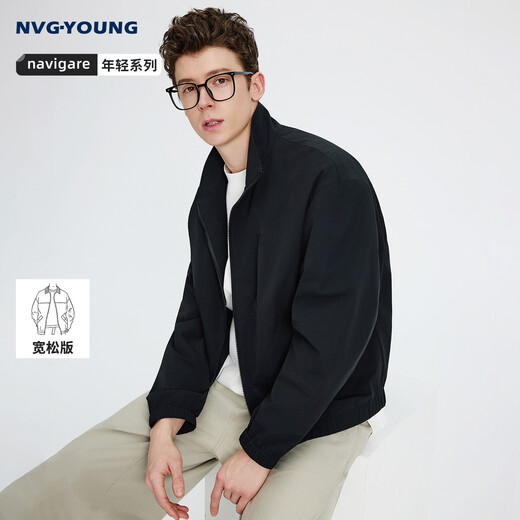 NVG YOUNG Italian small sailing stand collar jacket men's spring new casual versatile loose embroidered LOGO top