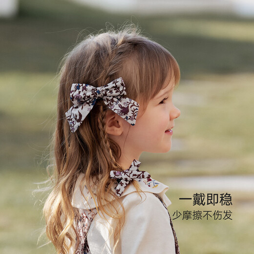 Babylove baby girl hair accessories retro princess hairpin versatile headwear bow bangs clip violet flower branch violet flower branch one size