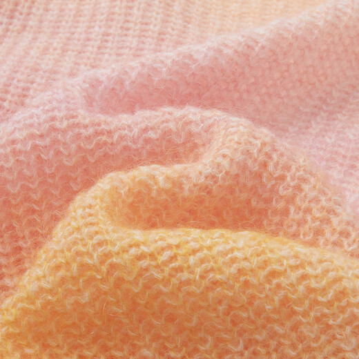 Demana sheep wool/mohair spring irregular gradient cardigan V-neck small slim knitted sweater for women