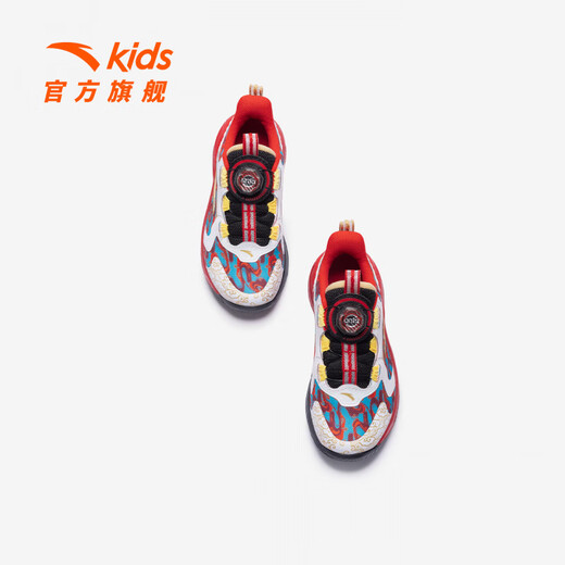 ANTA Children's Shoes Children's Basketball Shoes Boys' Sports Shoes 2026 Spring New Red Year of the Horse Sports Shoes Running Shoes Black/Classic Red-1 28 Size