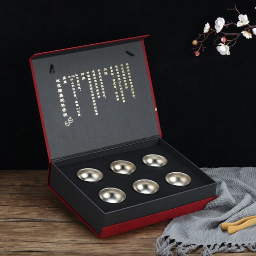 Pupan titanium cup double-layer water cup high-end small tea cup pure titanium master tea cup master cup tea set outdoor travel water cup single rich gold 99.9% pure titanium