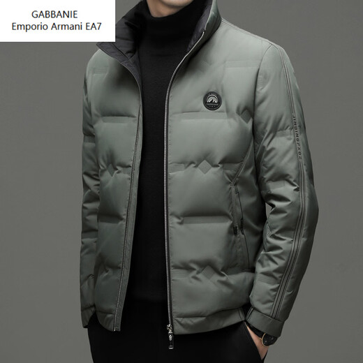 Emporio Armani EA7 Armani Men's Autumn and Winter New Down Jacket Youth Sports Strip Fashion Trend Warm Casual Handsome Men's Clothing Green M