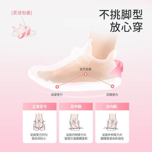 ANTA (ANTA) children's vitality running shoes girls' sports shoes 26 spring new dense mesh breathable simple student comfort dense mesh black/ANTA white/baby pink-2 32