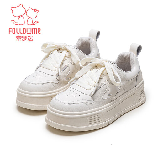 Fuluomi girls sneakers 26 spring new thick-soled versatile casual shoes for junior high school students lightweight breathable white shoes white 39