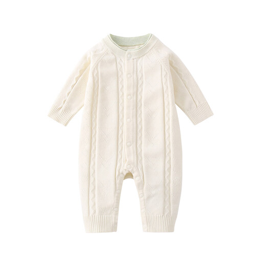 BORBOON B baby clothes jumpsuit 2026 spring new style baby boy knitted romper spring outing romper for women apricot rhombus 59cm