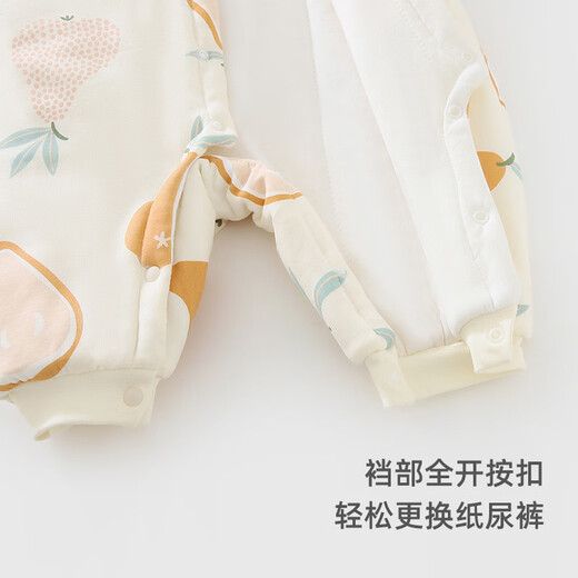 Baby duck baby clothes quilted thickened onesies autumn and winter newborn baby crawling clothes cotton clothing to keep warm for the full moon Tianyali 140g quilted 59cm recommended 0-3 months