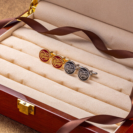 Kaflink (KFLK) We are together French cufflinks men's testimony of love metal shirt cuff buttons nail sleeve nail engraving customization K046_We_Are_Together (grey)