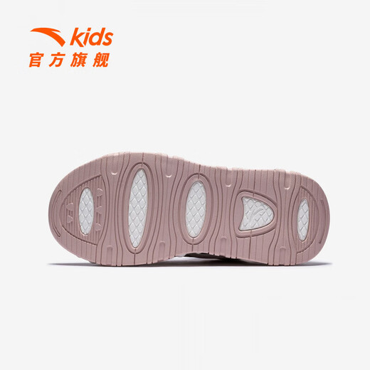 ANTA Children's Synthetic Leather Shoes for Girls and Big Kids 2025 Autumn and Winter New Brownie Velvet Warm Sports Shoes Snow Chestnut Brown/Sea Pink/Ivory White-2 40