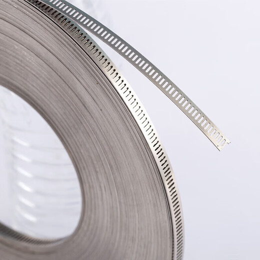 Xu ordered 304 stainless steel homemade American hose hoop clamp large pipe clamp through hole steel belt pipe hoop coiling strap 1 buckle 12.6mm wide special slotted screw