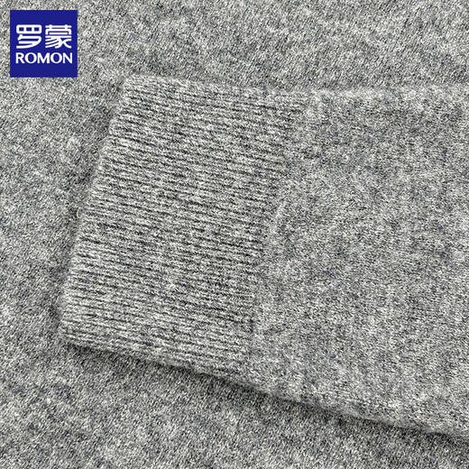 ROMON 100% wool pure wool sweater for men 2025 autumn and winter new warm men's knitted sweater men's sweater medium gray 2XL 180 (recommended weight 145-160Jin Jin equals 0.5 kg)
